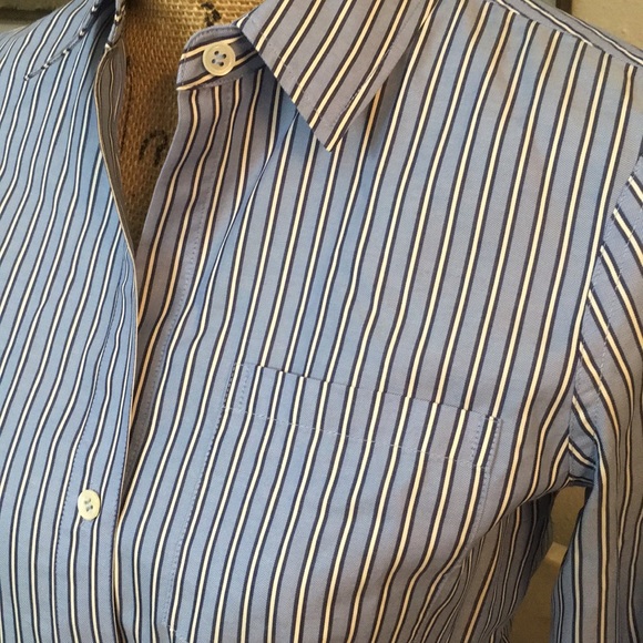 New Theory Career Stripe Button Front Long Sleeve! - Picture 2 of 8
